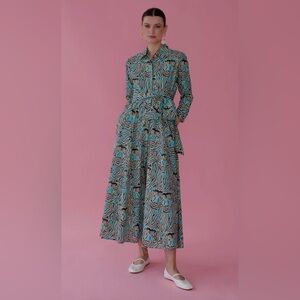 LUCIANA TIGER DRESS-GUADALUPE DESIGN size large $156 retail